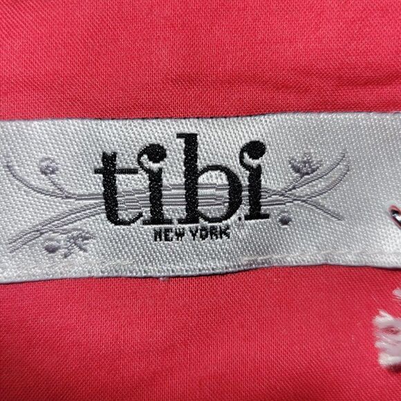 TIBI RED EYELET strapless Casual Dress Final Discount - Picture 4 of 5